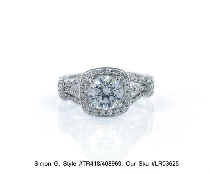 Simon G, TR418 18kt W Gold Diamond Semi Mount/Engagement Ring 