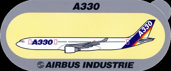 AIRBUS A330 STICKER HOUSE COLOURS YELLOW CHECK BACKGROUND 