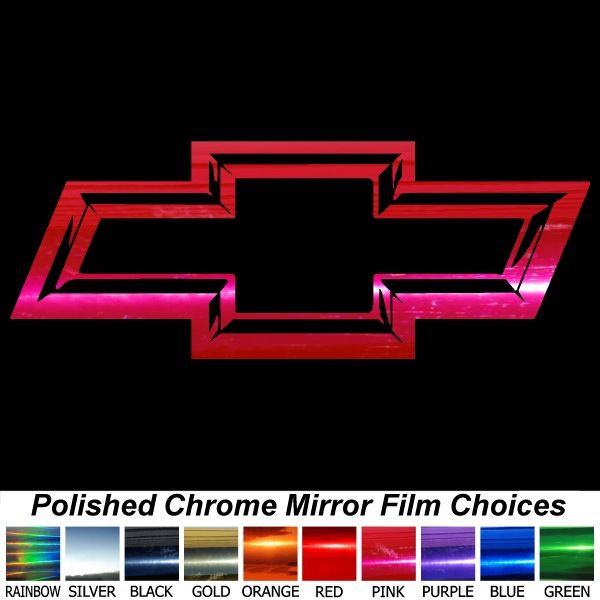 3D Look PINK CHROME CHEVY BOWTIE 13 Auto Window Decal  