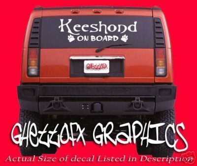 Keeshond Dog On Board Breed Sticker Decal  