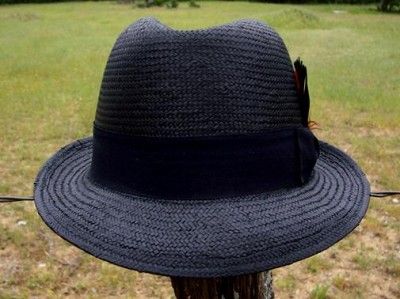 NEW Black TRILBY Straw Fedora Gangster Dress Tux Hat  