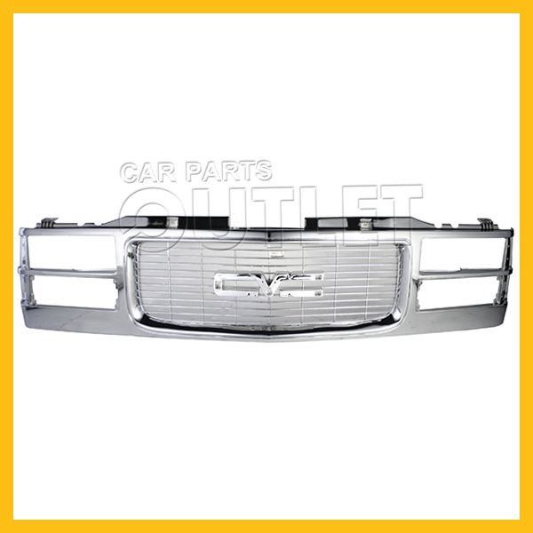   GMC SIERRA PICKUP FRONT GRILLE COMPLETE CHROME PLATED PLASTIC SUBURBAN