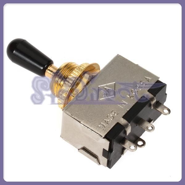 HIGH QUALITY 3 way Gold Box Toggle Switch Black Cap for Les Paul 