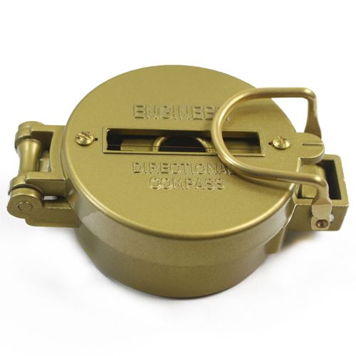   Round Brass Lid Scale Navigation Compass Camping Hiking Golden  