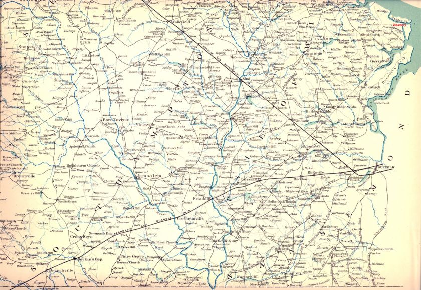 1864 CIVIL WAR MAP CSA CONFEDERATE N VIRGINIA  