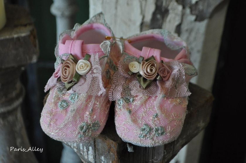 Meadow Dew~ Vintage Toddler Reborn Baby Doll Shoes  