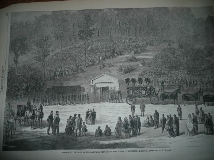 1865 Newspaper Abraham Lincoln Funeral Jefferson Davis Civil War 