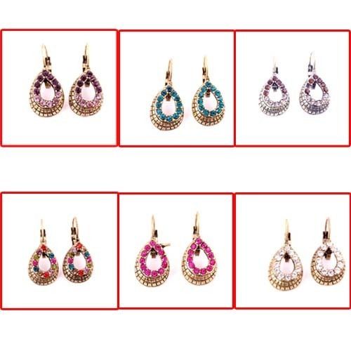   Charm Party Teardrop Shape Crystal Resin Stud Earring Jewelry  