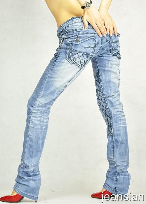 3mu Womens Designer Jeans Pants Denim Low Rise Sexy Stylish W26 27 28 