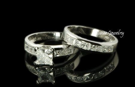 anillo de bodas compromiso determinados 3pcs que hacen juego anillo